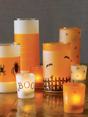 Spooky glass votives