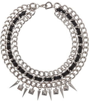 Fallon’s silver triple chain necklace