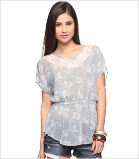 bow print chiffon top from Forever 21