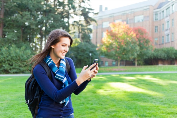college student texting