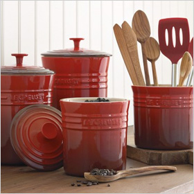 Le Crueset stoneware canisters 