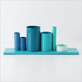 bright blue desktop organizer 