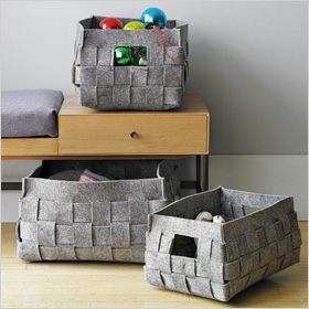 hand woven felt baskets