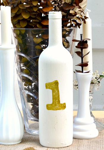 DIY wine bottle number