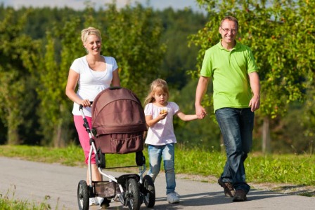 Family on a walk