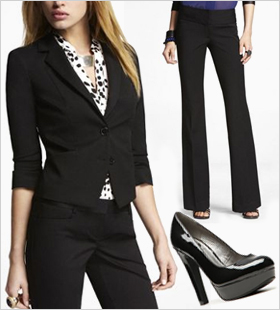 Black and white suiting