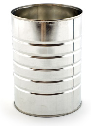 Coffee cans and spice tins
