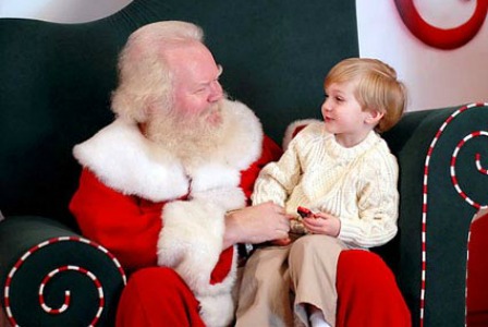 Child on Santa's lap