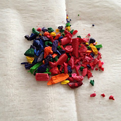 Recycled crayon art