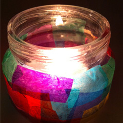 Stained glass candle holder