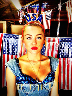 Miley Cyrus tweeted this photo on the Fourth of July