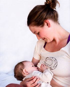 Mom nursing her baby