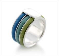 sterling silver waxed cotton ring.