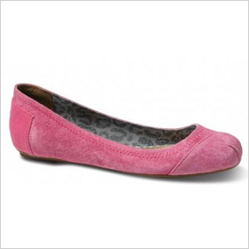 Toms Eliana pink suede ballet flats 