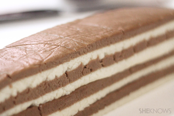 Cut dough and stack again