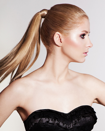 Woman with ponytail