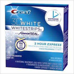 Try: Crest 3D 2 Hour Express Whitestrips Dental Whitening Kit ($35.99)
