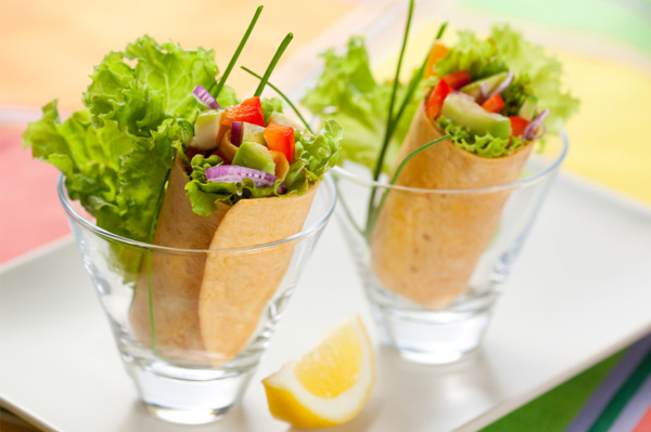Tortilla wrap with avocado