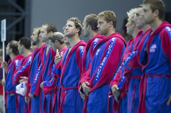 US Men's Water Polo Team Before Playing Montenegro at the Olympics