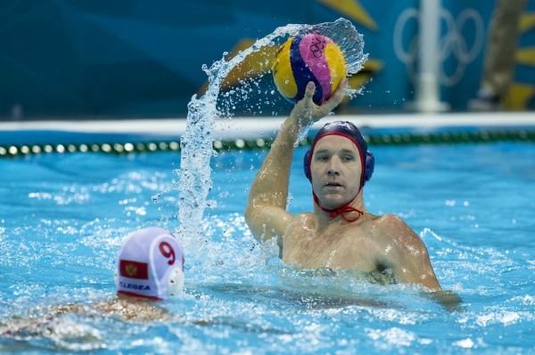 US Men's Water Polo Team Player Vs. Montenegro at the Olympics