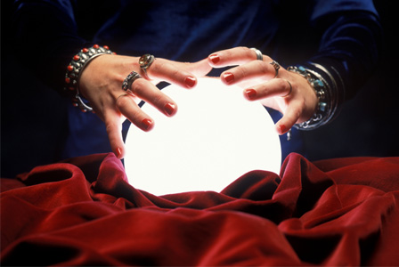 Woman with crystal ball