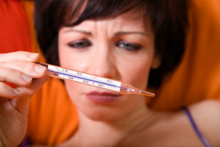 Woman with a fever