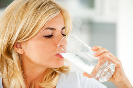Woman drinking water