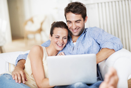 Young couple on computer