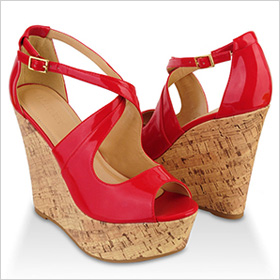 Patent peep-toes wedges