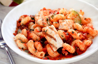 Grilled chicken and sundried tomato pasta