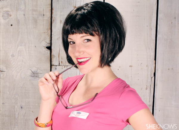 Add some glasses to your flight attendant Halloween costume