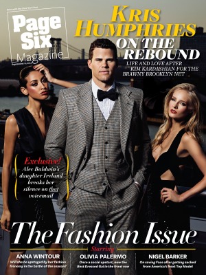 Kris Humphries ont he cover of Page Six