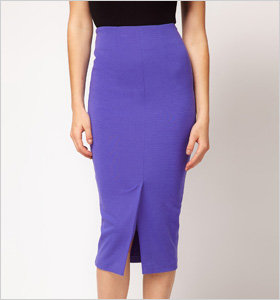 purple pencil skirt