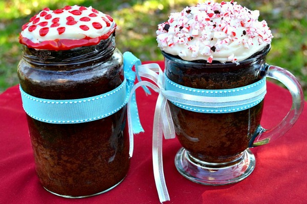 chocolate cake in a mug