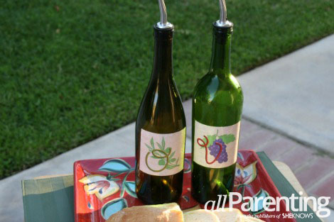 Olive oil and vinegar bottles