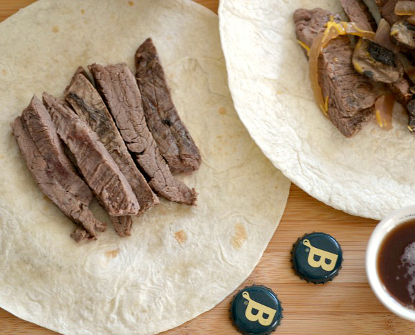 Beer braised flank steak tacos