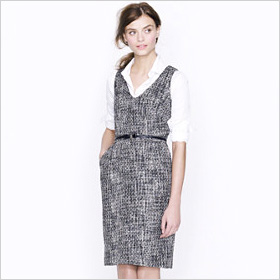 Black and white Sleeveless shift dress