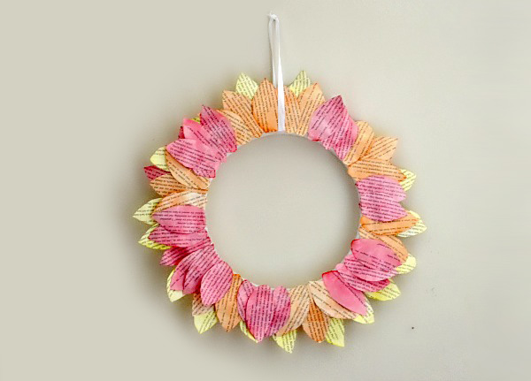 book page wreath
