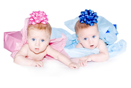 Baby girl and boy