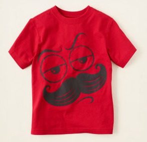 Children's place mustache scribble tee