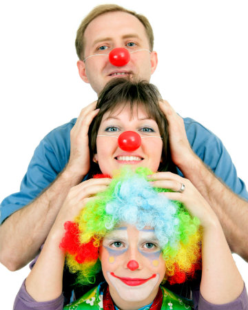 Clown family on Halloween
