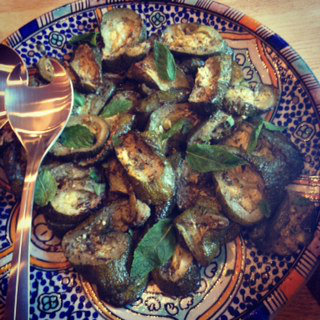 Roasted courgettes