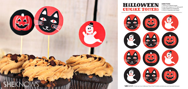 Printable Halloween cupcake toppers