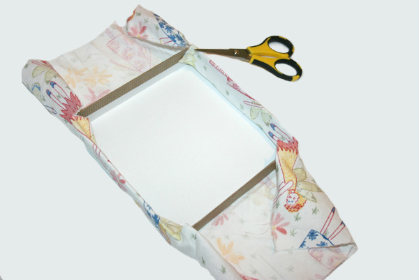 DIY fabric covered box -- cut slits