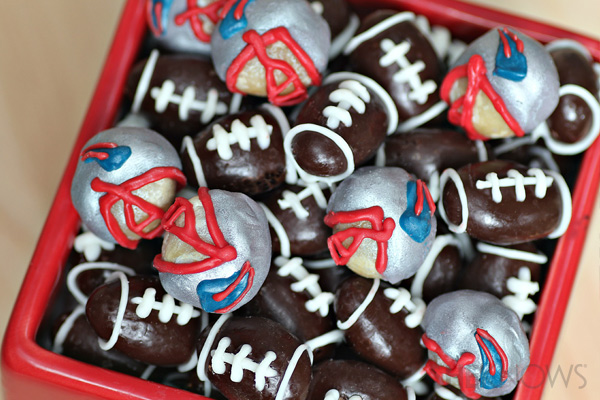 Almond footballs and macadamia football helmets