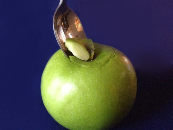Candled apple -- cut hole