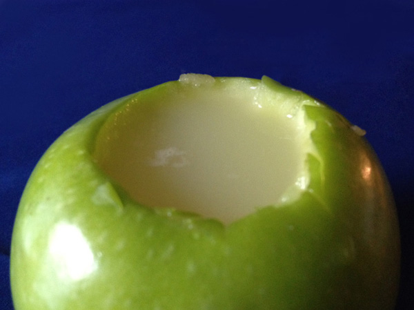 Candled apples -- add wax