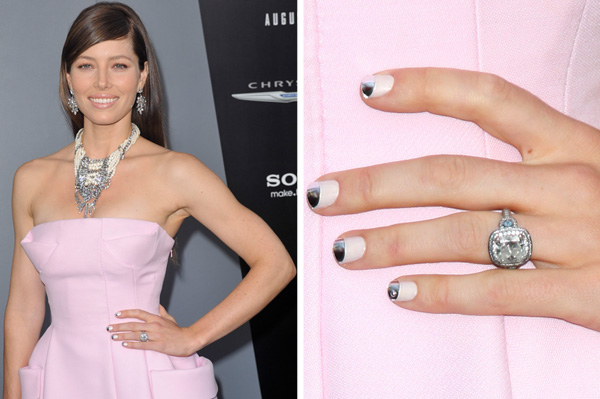 Jessica Biel with french manicure