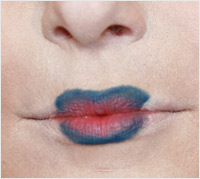 Halloween Hunger Games makeup tutorial - heart designed lips