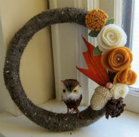 Owl mini wreath